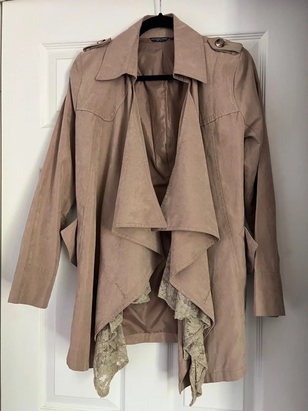 Alexander McQueen Tan Trench Coat with Lace Vintage Women’s Size S